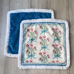 Designer French Country Velvet Throw Pillow Cover 18x18 set of 2